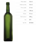 Fľaša na víno oliva závit 0,75 L - 2/2