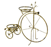 Stojan pod kvetináč bicykel zlatá patiny veľký 132 